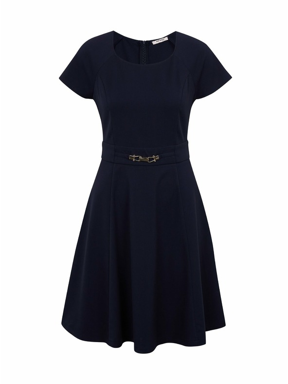 Orsay Temno modra ženska obleka s pasom ORSAY