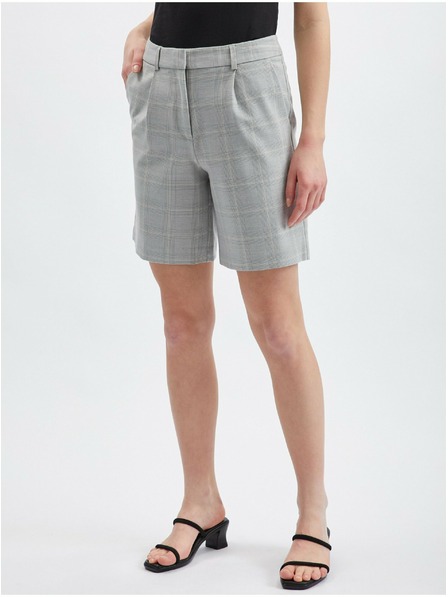 Orsay Svetlo sive ženske kariraste kratke hlače ORSAY