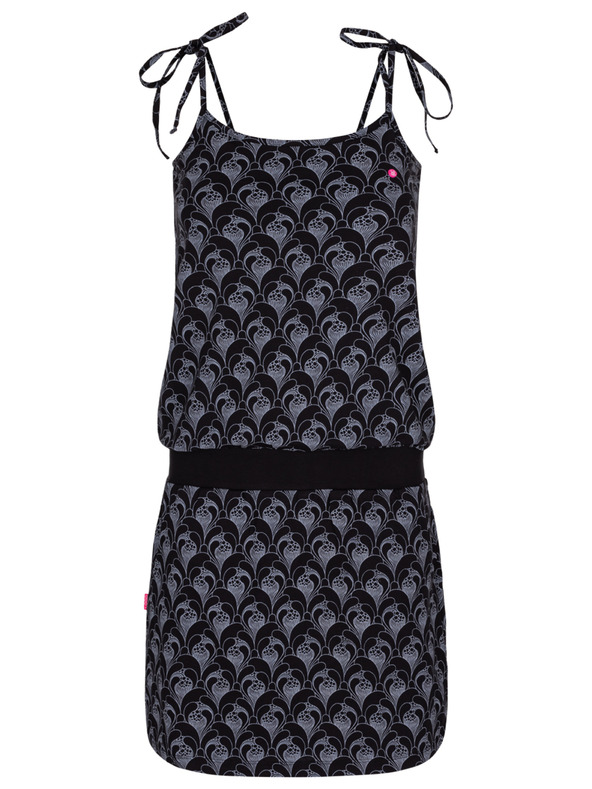 Loap Črna ženska vzorčasta obleka LOAP Bazuka