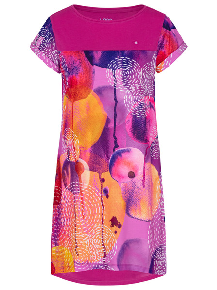 Loap Temno roza ženska poletna obleka z vzorcem LOAP ANNABELLE