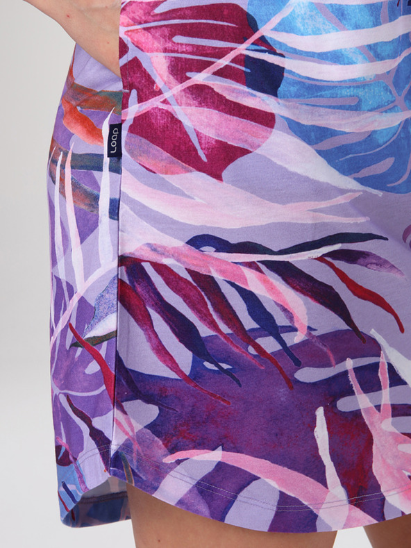 Loap Modra in vijolična ženska vzorčasta obleka LOAP Anuma