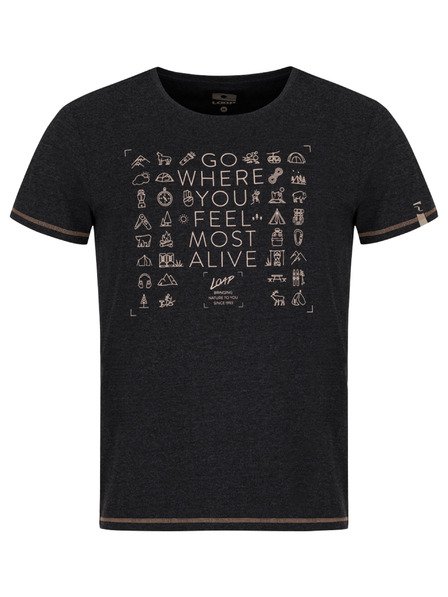 Loap Črna moška majica z vzorcem LOAP Alexus