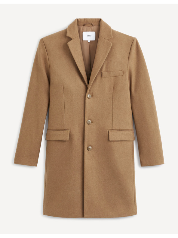 Celio Rjav moški volneni plašč Celio Cubello