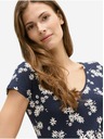 Orsay Temno modra cvetlična majica ORSAY