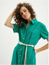 Orsay Zelena ženska lanena obleka ORSAY