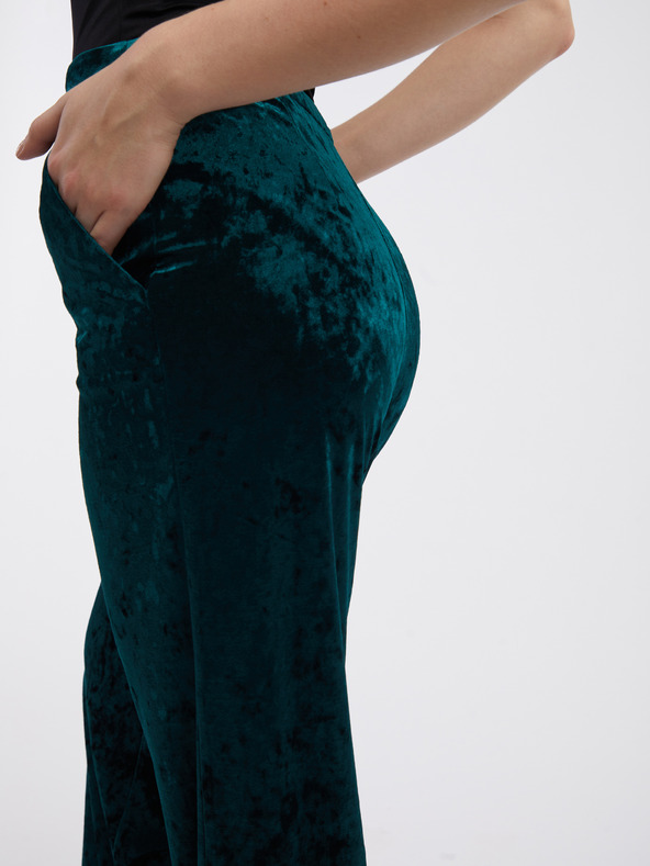 Orsay Zelene ženske žametne hlače ORSAY