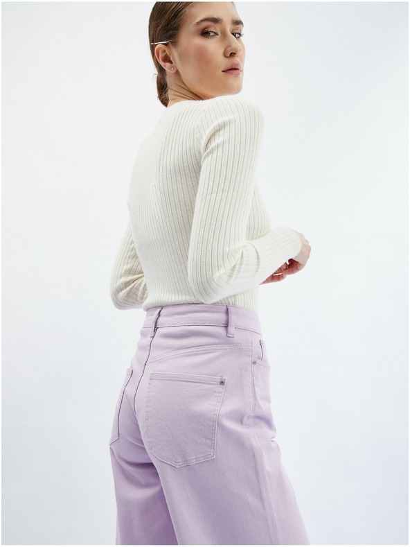 Orsay Svetlo vijoličaste ženske skrajšane flared fit kavbojke ORSAY