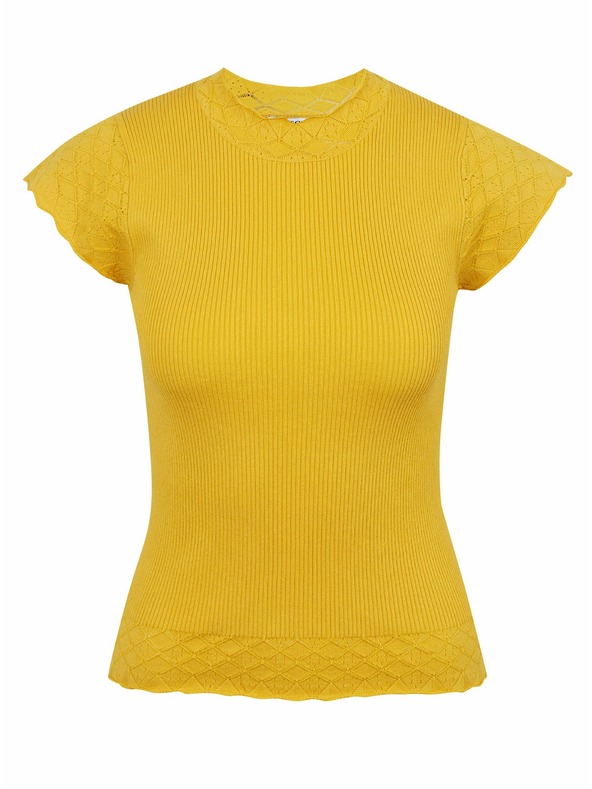 Orsay Rumena ženska majica s stoječim ovratnikom ORSAY