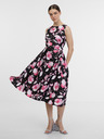 Orsay Roza in črna ženska cvetlična midi obleka ORSAY