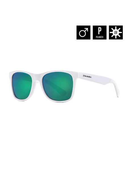 Horsefeathers Sončna očala Foster - gloss white/mirror green