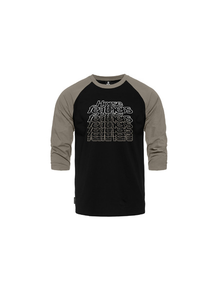 Horsefeathers Majica Rollin Raglan - black/taupe