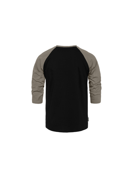 Horsefeathers Majica Rollin Raglan - black/taupe