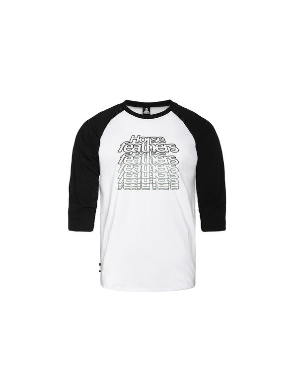 Horsefeathers Majica Rollin Raglan - white/black
