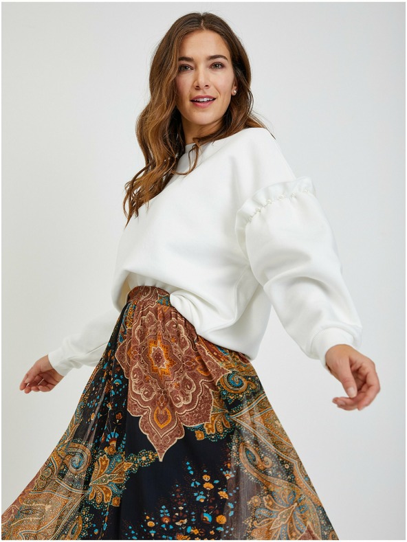 Orsay Črno-rjavo žensko vzorčasto midi krilo ORSAY