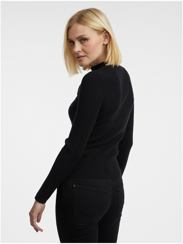 Orsay Črn ženski lahkoten pulover s čipko ORSAY