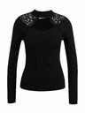 Orsay Črn ženski lahkoten pulover s čipko ORSAY