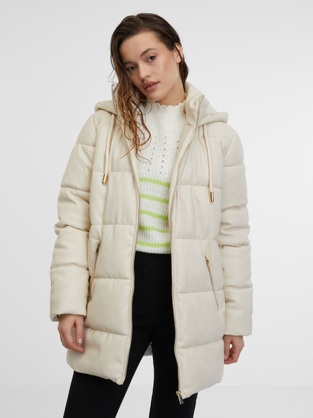 Orsay Krem ženski prešiti usnjeni plašč ORSAY