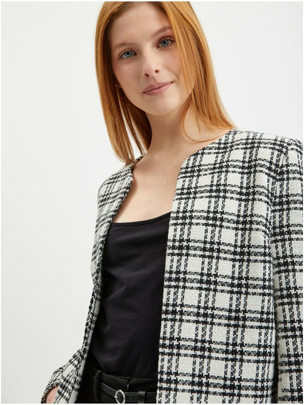 Orsay Črno-bel ženski karirast suknjič ORSAY