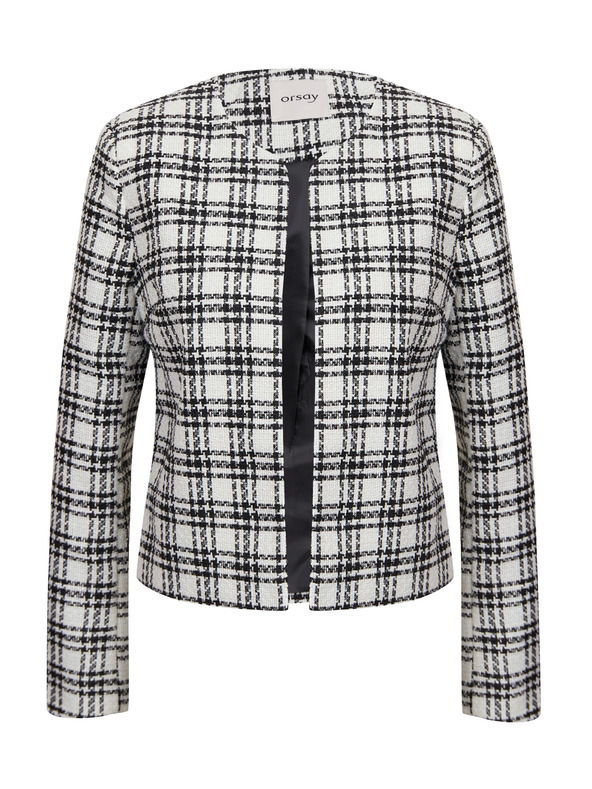 Orsay Črno-bel ženski karirast suknjič ORSAY