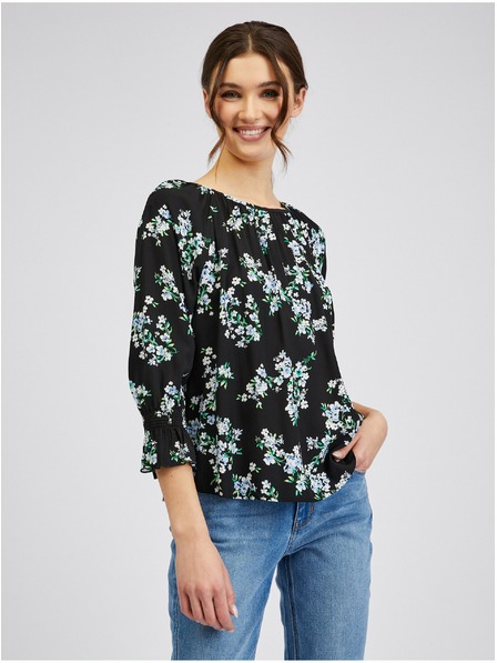 Orsay Črna ženska cvetlična bluza ORSAY