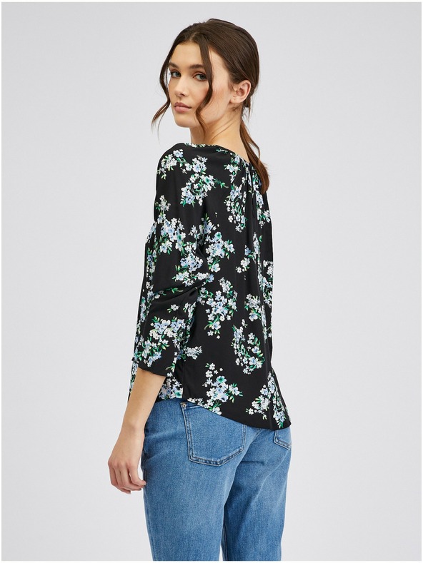 Orsay Črna ženska cvetlična bluza ORSAY