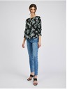 Orsay Črna ženska cvetlična bluza ORSAY