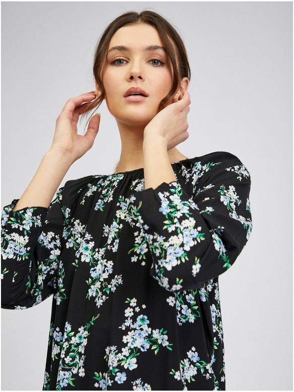 Orsay Črna ženska cvetlična bluza ORSAY