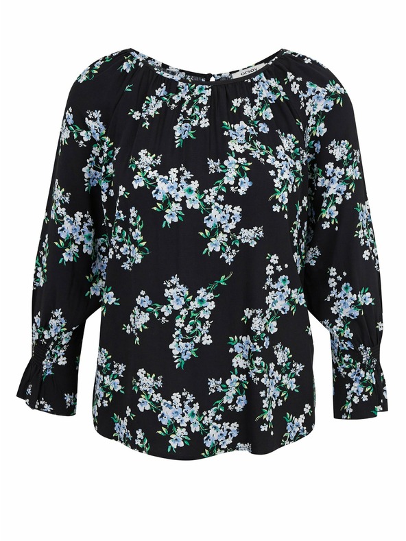 Orsay Črna ženska cvetlična bluza ORSAY