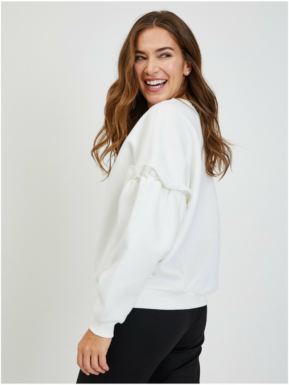 Orsay Bela ženska oversize jopica z balonskimi rokavi ORSAY