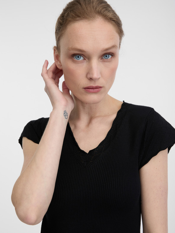 Orsay Črna ženska majica s kratkimi rokavi ORSAY