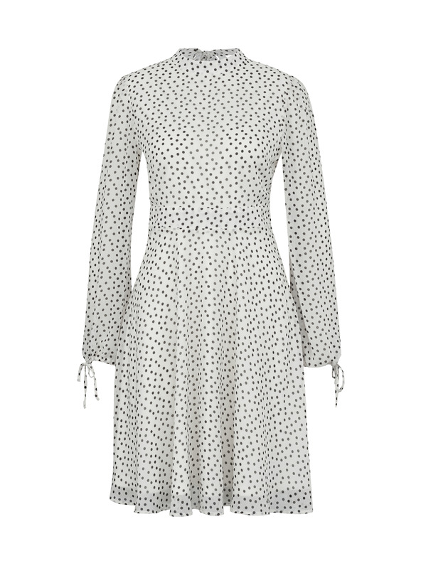 Orsay Krem ženska obleka do kolen ORSAY