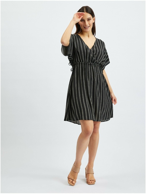 Orsay Črna črtasta ženska obleka ORSAY