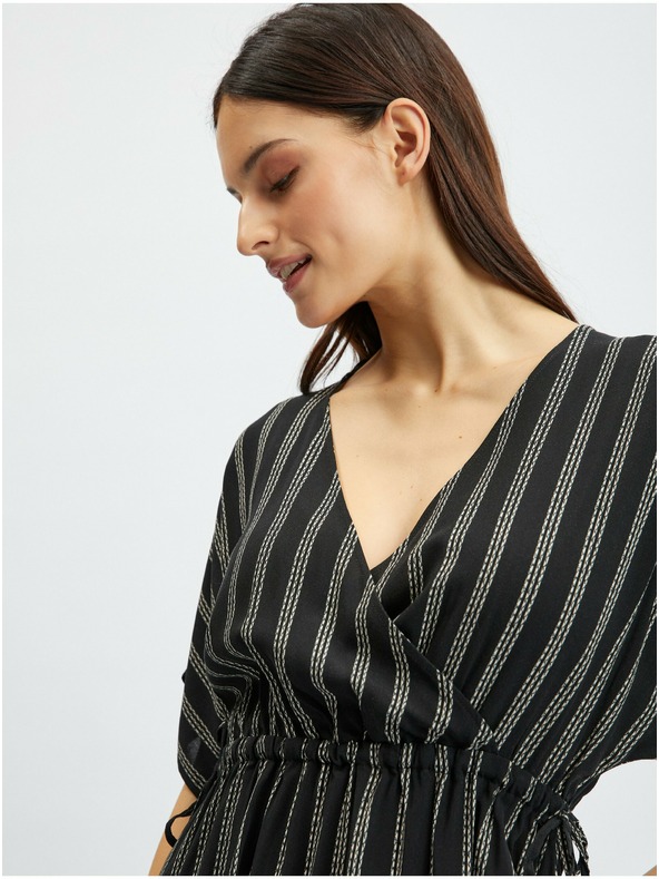 Orsay Črna črtasta ženska obleka ORSAY