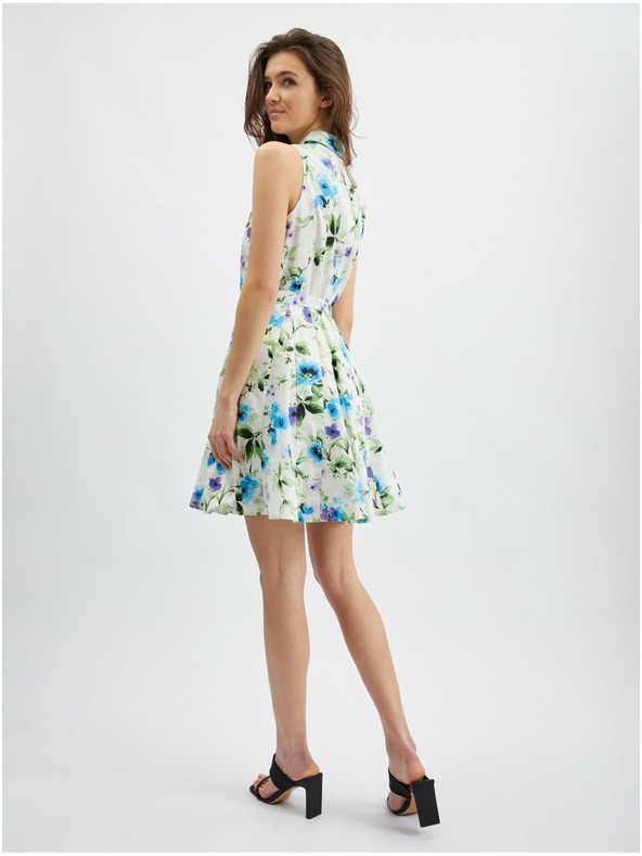 Orsay Modro-kremaste ženske cvetlične obleke ORSAY