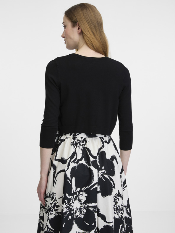 Orsay Črn ženski vzorčast skrajšan kardigan ORSAY