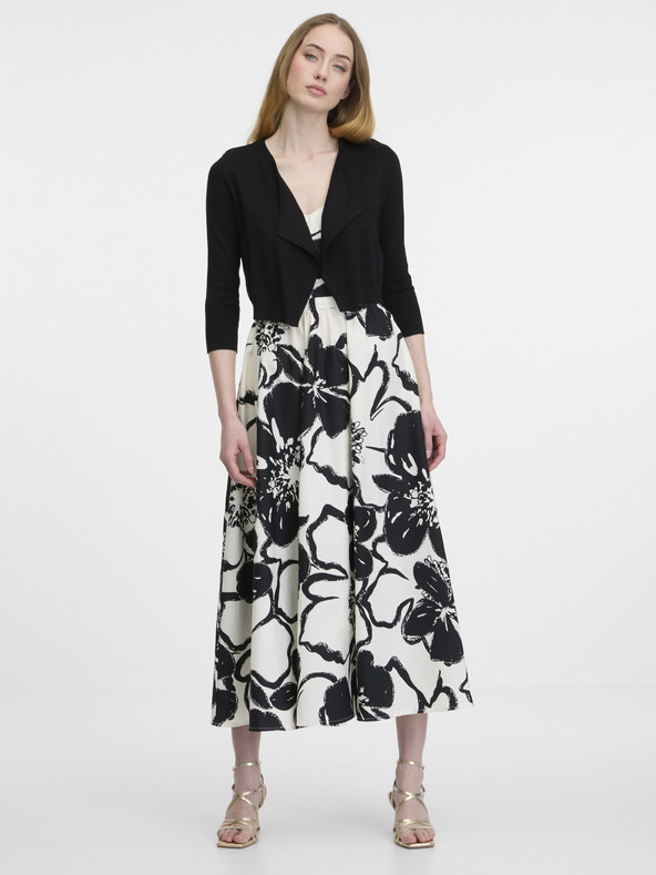 Orsay Črn ženski vzorčast skrajšan kardigan ORSAY