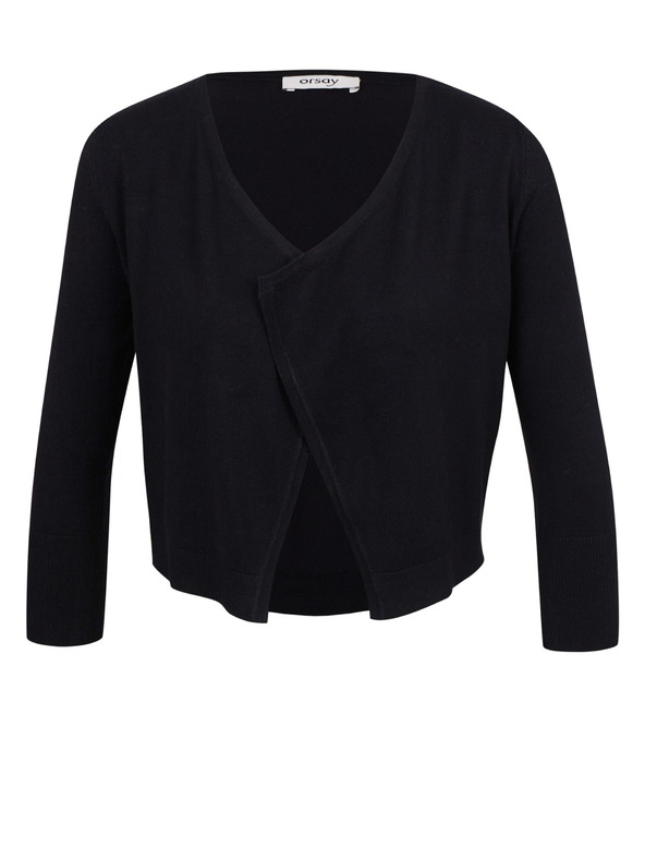 Orsay Črn ženski vzorčast skrajšan kardigan ORSAY