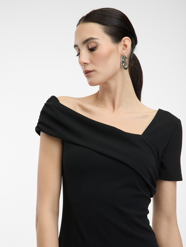 Orsay Črna ženska obleka do kolen ORSAY