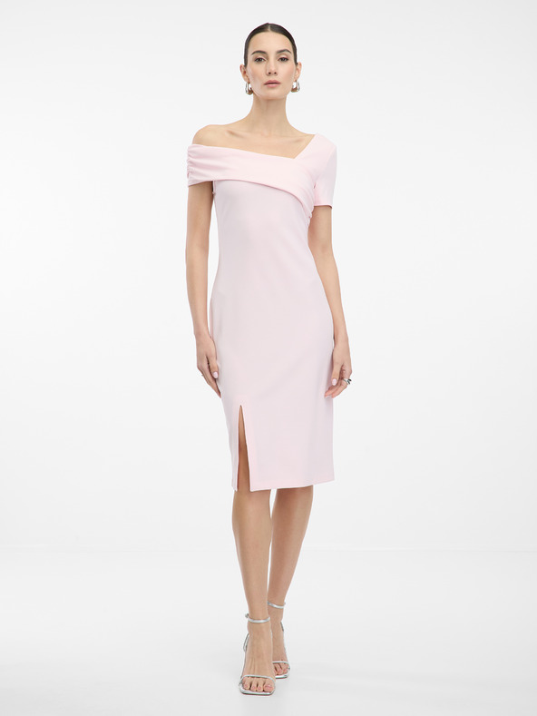 Orsay Svetlo roza ženska obleka do kolen ORSAY