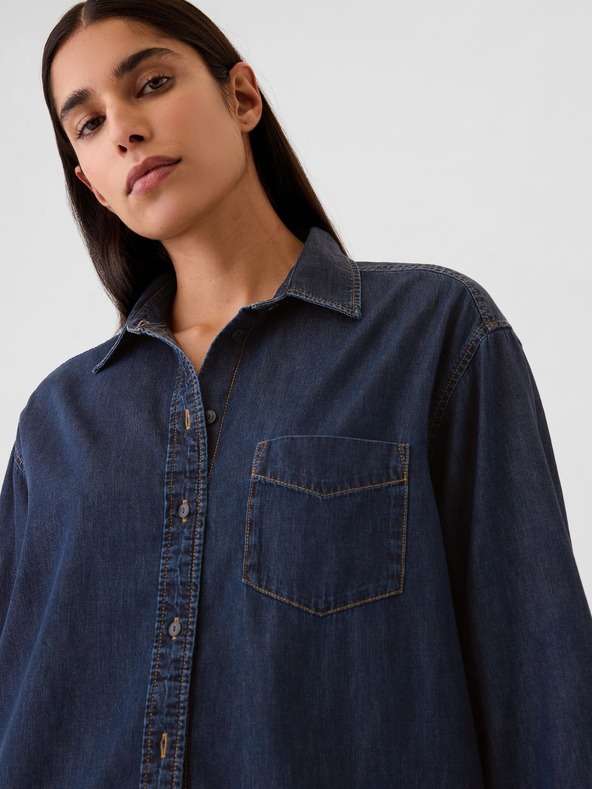GAP Srajca Chambray Oversized Big Shirt GAP