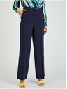 Orsay Temno modre ženske široke hlače s pasom ORSAY