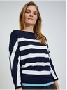 Orsay Belo-moder lahek črtast pulover ORSAY