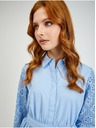Orsay Modre ženske luknjičaste srajčne obleke z zavezovanjem ORSAY