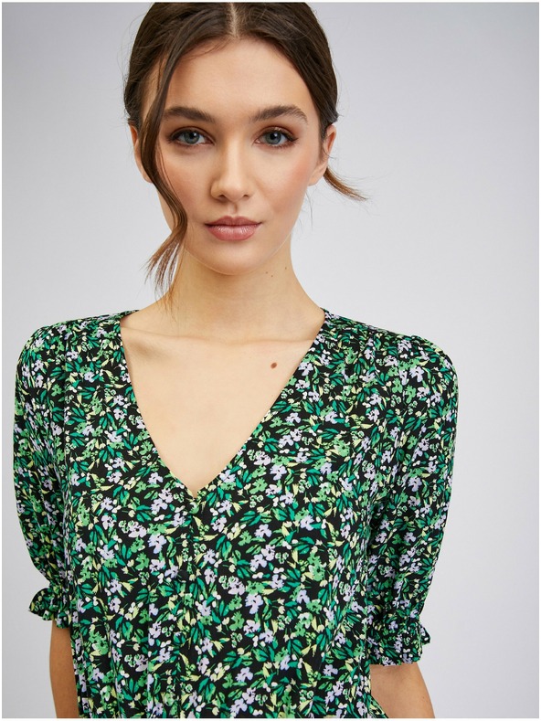 Orsay Zelena ženska vzorčasta obleka ORSAY