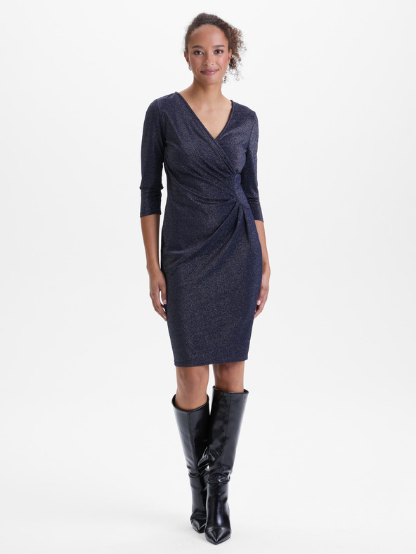 Orsay Temno modra ženska oprijeta obleka ORSAY