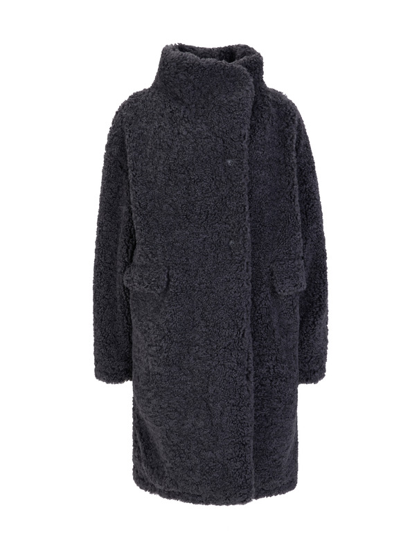 Orsay Temno siv ženski plašč iz umetnega krzna ORSAY
