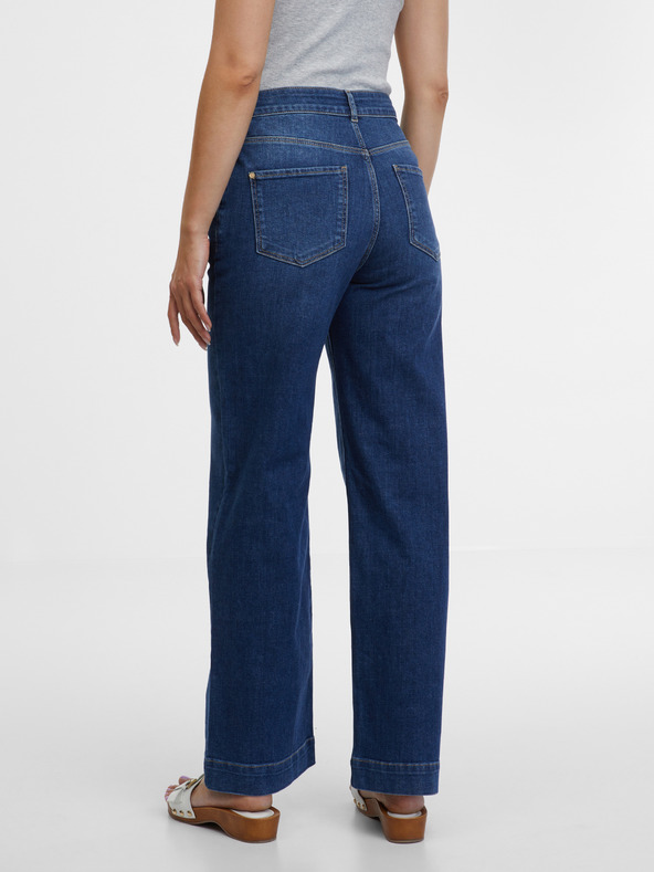 Orsay Temno modre ženske kavbojke s širokimi nogami ORSAY