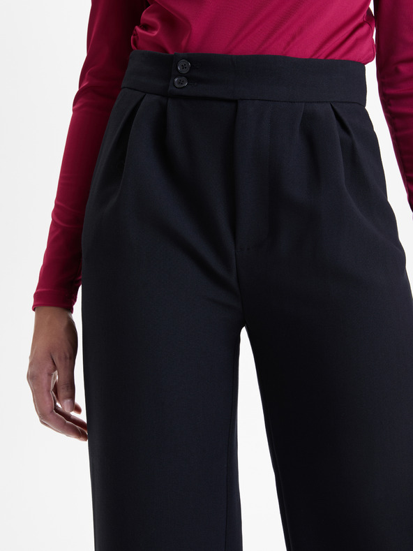 Orsay Črne ženske hlače s širokimi nogavicami ORSAY