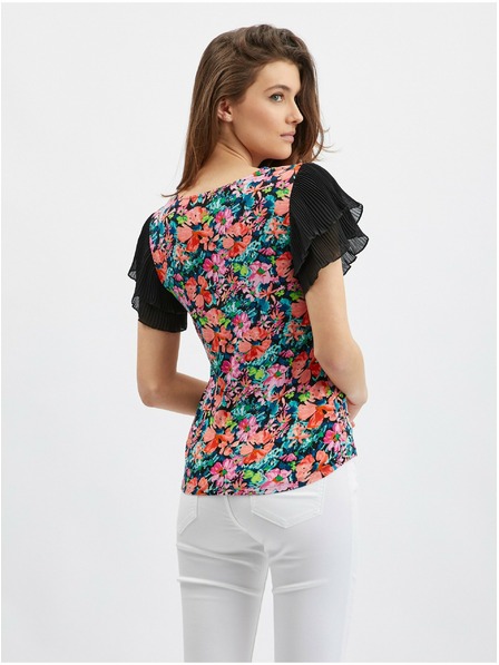 Orsay Modro-črna ženska cvetlična bluza ORSAY