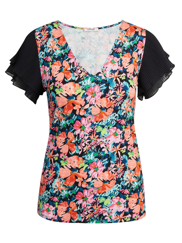 Orsay Modro-črna ženska cvetlična bluza ORSAY
